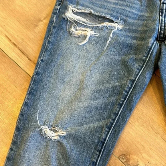 ABERCROMBIE FITCH A&F Ames Slim Boyfriend Jeans Ripped Rips Destroyed 24/00 - Picture 5 of 10